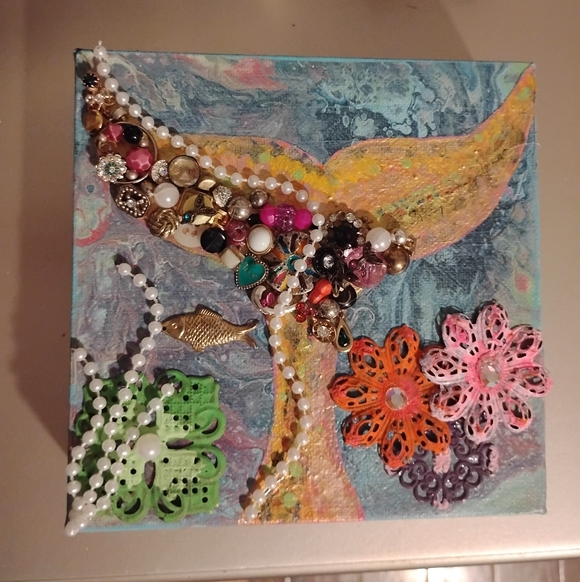 Colorful Mermaid Tail Art Canvas - Picture 2 of 6